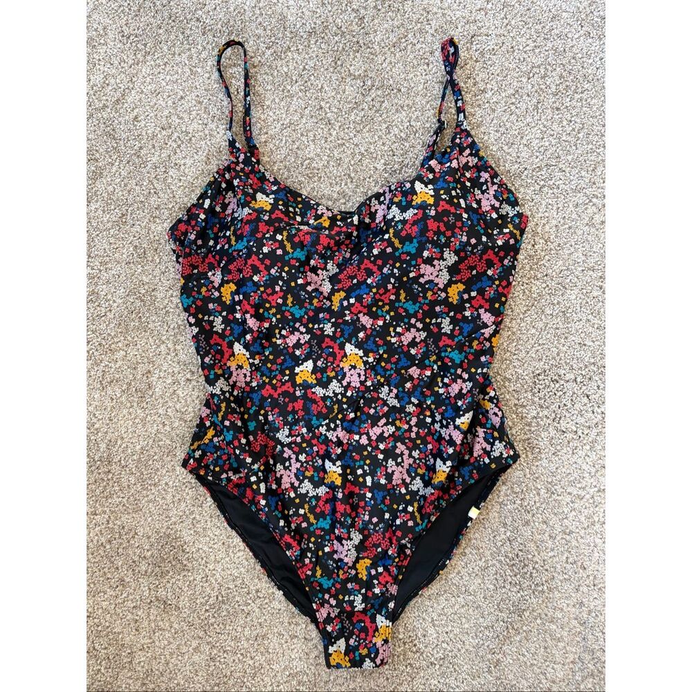 Summersalt Floral One-Piece Swimsuit in Black with Multicolor Print - Picture 11 of 12